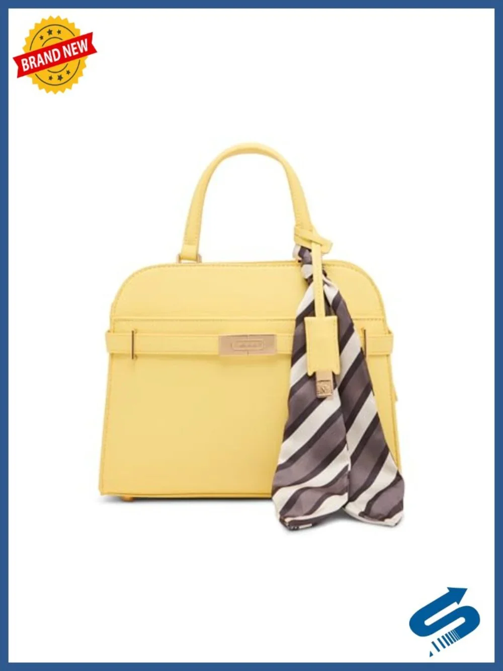 Belted Medium Satchel With Convertible Strap - Polyvinyl Chloride & Polyester